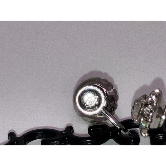 Vintage Vargas Faux Galaxy Opal Silver-Tone Screw Back Earrings! - Picture 2 of 8